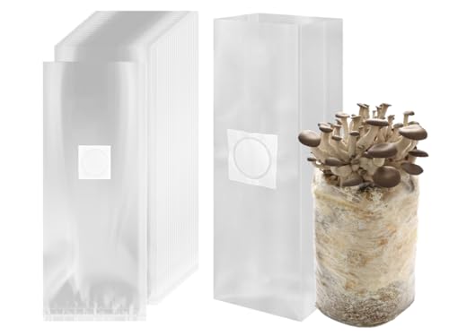 Abiyou Sacs de Culture de Champignons, 50 Pièces Sacs de Culture Mushroom Spawn, 18 x 35CM Mushroom Spawn Grow Bag, Sac de Culture Champignons, Sàcs chàmpignons SpàWN, pour chàmpignons, Grains