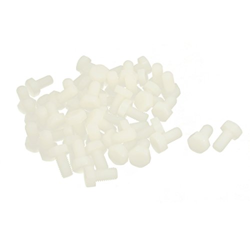 Image of uxcell M8 x 15mm Full Thread Nylon Metric Hex Head Cap Screw Bolt 50 Pcs