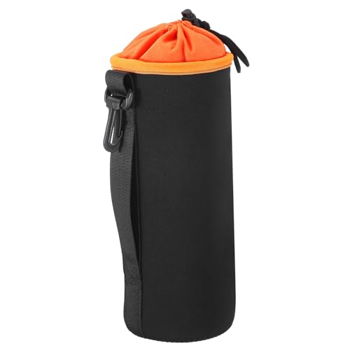 PATIKIL Camera Lens Bag, 1 Pcs 3.7" ID x 9.8" H Cylindrical Drawstring Lens Pouch with Thick Protective Neoprene