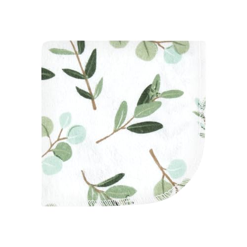 Image of Hudson Baby Unisex Baby Flannel Cotton Poly Washcloths, Eucalyptus 12Pk, One Size