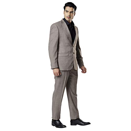 Image of Raymond Wool Blend Men's Full Sleeve Contemporary FIT Medium Fawn Formal Suit