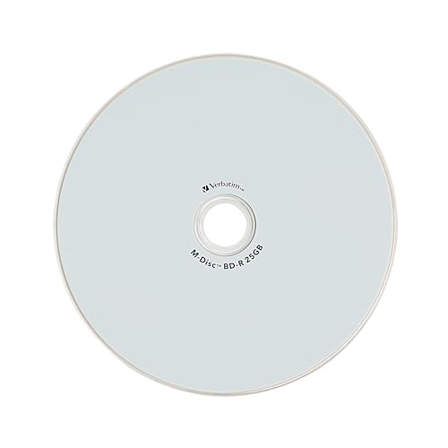 Image of Verbatim M DISC BD-R 25GB 4X Lifetime Archival White Inkjet Hub Printable Blank Blu-Ray Recordable Media - 10pk Spindle