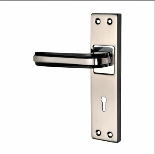 Image of Milton Iron 7 Inch Mortise Lock Set - MHI- Liner, Finish Black Silver