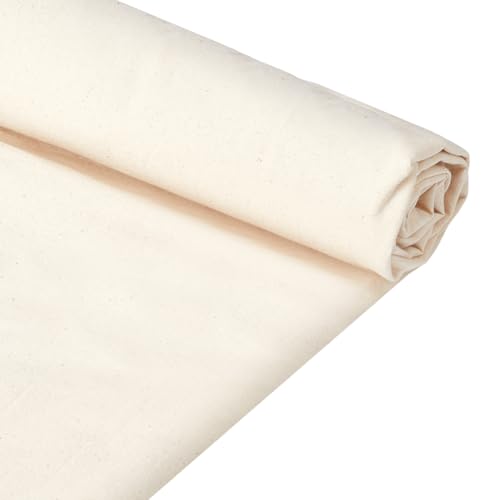 NBEADS Toile de Coton, 3 m x 1.6 m, Blanc Fumé, Non Blanchi, Uni, Toile, Rouleau de Tissu, Pour Peinture à L'Huile et à L'Acrylique