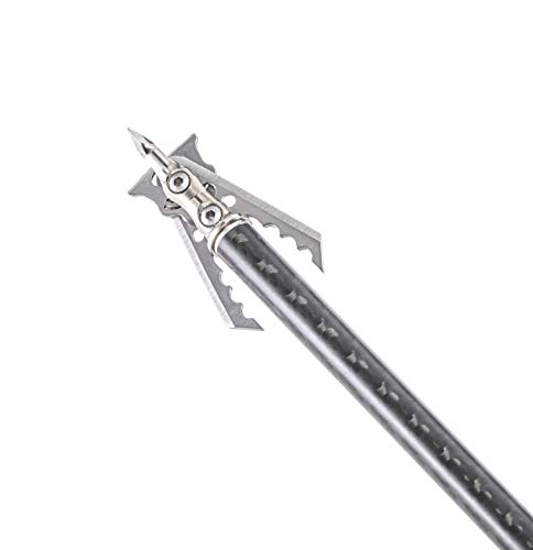 Rage Hypodermic Nc +P 2-Blade Broadhead (3 Pack) With No Collar Blade Lock, Hybrid Tip, Machined Stainless Steel Ferrule For Aerodynamic Flight.035 Blades, 1.75" Cutting Diameter, 100 Or 125 Grain #TOP3