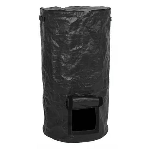FACAIIO Poubelle à compost avec couvercle pour l'extérieur, sac à déchets réutilisable en polyéthylène, 35 x 60 cm et 45 x 80 cm, vert ou noir, 1 pièce