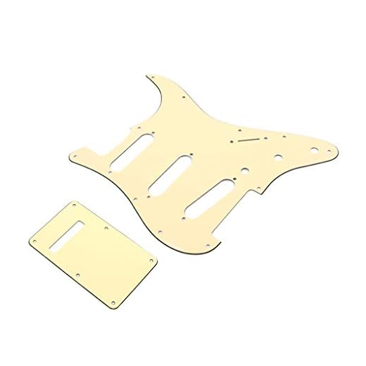 Alnicov Golpeador de 11 agujeros Stratocaster Sss para guitarra Fender Standard Strat, color crema