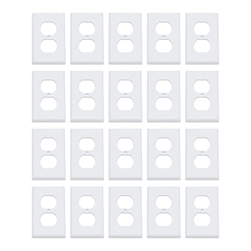 Amazon Basics 1-Gang Duplex Wall Plate - 20-Pack, White #TOP25