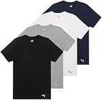 PUMA Men's 4 Pack Cotton Crewneck Short Sleeve T-Shirt