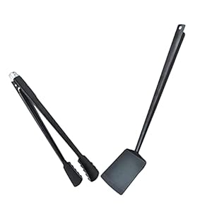 Amosfun 2 stuks roestvrij stalen tang en schep, grillklem, levensmiddelen, ham, barbecue-filets, gereedschap, lange…