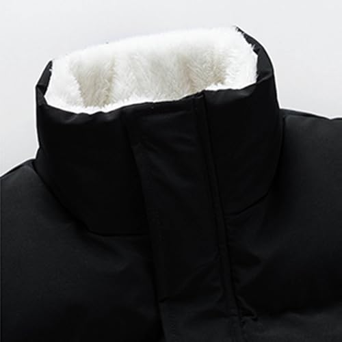 Zeiyignr Men Padded Down Jacket Fleece Lined Warm Coat Full Zip Puffer Jackets Fashion Clothing Winter Solid Color Streetwear4
