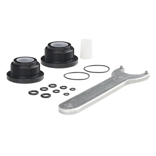 RASTKY Kit de Sello de Cilindro de Dirección Hidráulica de Montaje Frontal Durable y Fácil de Instalar para Entusiastas de la Navegación Prensaestopas de Aluminio Negro HC5343