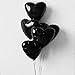 Black Heart Balloons, 18 Inch Black Helium Heart Balloons, 12Pcs Large Black Heart Shape Mylar Balloons, Black Foil Heart Balloons for Boys Men Birthday Graduation Engagement Valentines