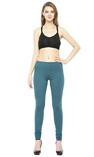 Image of Frenchtrendz Women's Cotton Spandex Stretchable Mid Rise Slim Fit Churidar Leggings Pull On
