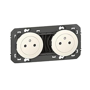 legrand prise double murale 16a avec terre dooxie surface prise 2p + t affleurante avec fond rétractable fabriqué en france blanc