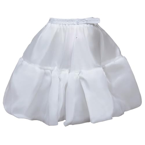 [FUNKEIMEI] パニエ キッズ S/M/L サイズ調整可能, ワイヤレス, フォーマルドレス用, ピアノ発表会, ハロウィン衣装, 白