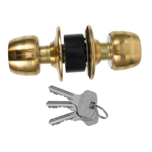 WOONEKY Cerradura de Puerta Metálica con Pomo Esférico de Acero Inoxidable Juego con Llave para Dormitorio y Baño Fácil Instalación y Reemplazo Duradero