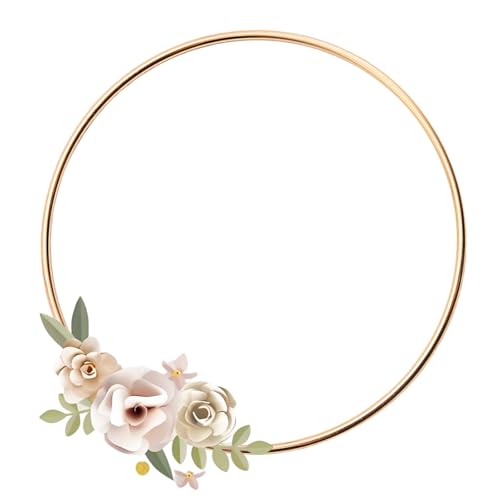Image of Pocoxll 8 Pcs Dream Catcher Rings, Gold Metal Floral Hoops, Metal Rings for Crafts, 4 Sizes(6 /8 /10 /12 Inch)