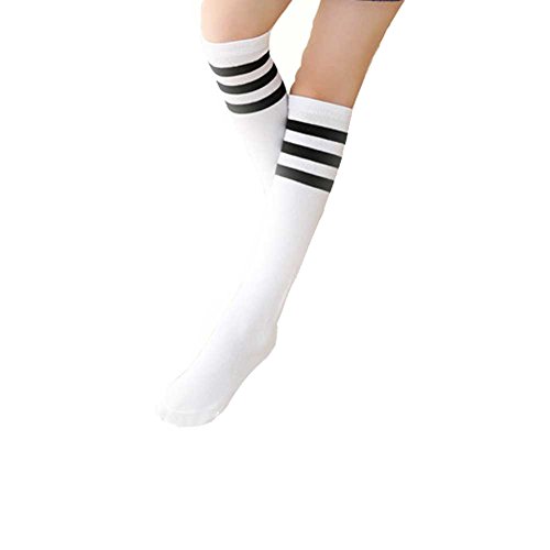 ESHOO kleine Mädchen Casual Kniestrümpfe Socken, Kinder Streifen Tube Socken, Dehnbar Mädchen Socken Cover