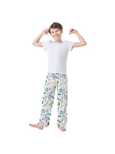 ZZKKO Study Stationery Pencil Boys Pants for Kids Jogger Pants with Pockets S3