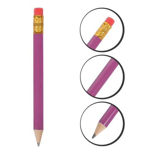 Uonlytech 72 lápices Hb madera tamaño pequeño morado miniatura 7