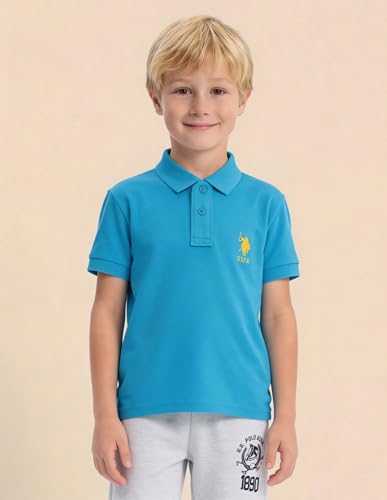 Image of U.S. Polo ASSN. Kids Polo T Shirt for Boys - 100% Cotton, Embroidered Logo, Kids Polo T Shirt for Boys