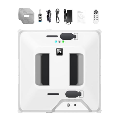 Robot Limpiacristales Eléctrico, Robot Limpiacristales Inteligente con Control Remoto, 3 Modos, Doble Depósito de Agua, Planificación de Rutas, Limpiacristales para Ventanas Interiores y Exteriores