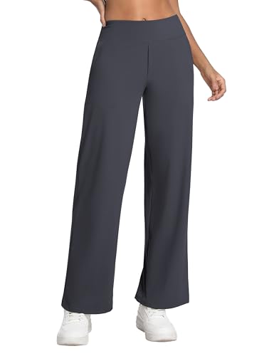 Image of BUBBLELIME Women High Waist Wide Legs Yoga Pants Loose Sweatpants Pockets | 29 inch /31 inch /33 inch /35 inch /37 inchInseam,2 Styles / Dress /Basic,Lounge,Comfy,Stretch Casual Work