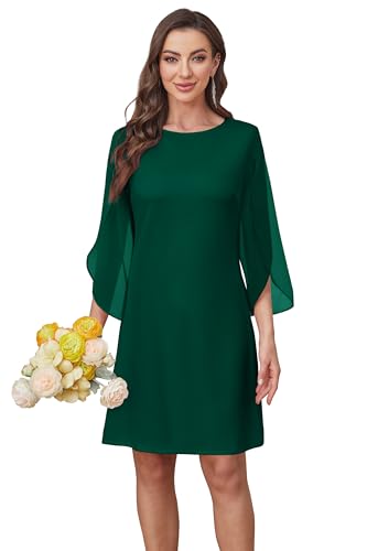 Image of RUMIA Womens Cocktail Dresses Flutter Sleeve Wedding Guest Dresses for Women 2026 Trendy