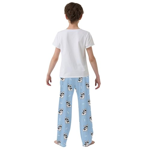 ZZKKO Cute French Bulldog Puppy Boys Pants for Kids Jogger Pants with Pockets S-XL3