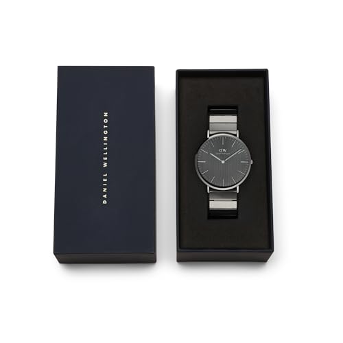 Image of Daniel Wellington Classic Analog Watch for man with Grey Round Dial & Grey Stainless Steel Bracelet Band Water Resistant Men's Wrist Watches - DW00100777K