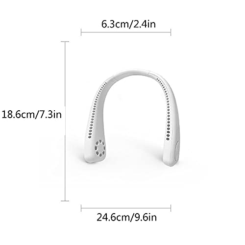 Ventilateur de cou portable et rechargeable blanc à 3 vitesses - 7