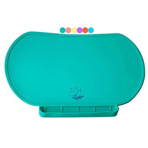 Food Catching Baby Placemat with Non-Slip, Premium Quality, Food Grade Silicone for Max