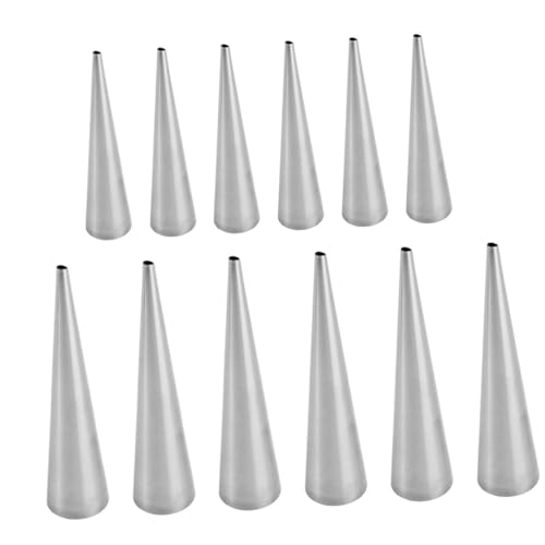 SOLUSTRE 12 Piezas Moldes Inoxidable para Repostería para Croissants y Cannoli Utensilios de Hornear para Pastelería Fáciles de Limpiar y Reutilizables para Postres y Dulces