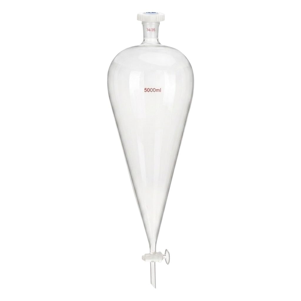 Rozdzielacz Szkło Borokrzemowe Szklany Kranik Kolba Lab-5000ml 34/35