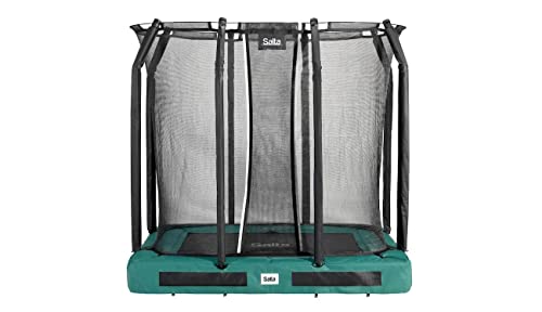 Salta Premium Ground - Bodentrampolin mit Sicherheitsnetz - Rechteckig - 214 x 153 cm / 305 x 214 cm / 366 x 244 cm (214 x 153 cm, Grün)