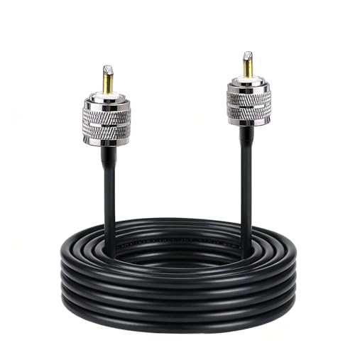 Image of SEYUGOPTI RG58 Coaxial Cable, CB Coax Cable 50 Ohm, UHF PL259 Male to Male Coax Connector for HAM Radio Antenna Analyzer Dummy Load SWR Meter, 3M