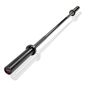PEXMOR Barbell Olympic Bar, 5/7 Feet Olympic Weightlifting Bar 28mm Grip 600/700 lbs Capacity Bar Bench Press Chrome with Rotating Sleeve