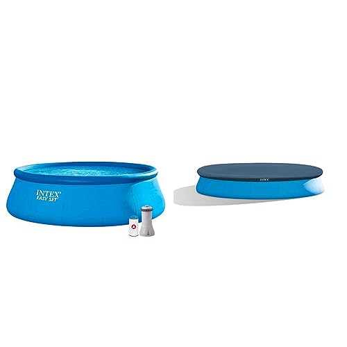 Intex - 26168NP - Kit Piscine Easy Set Autoportante (Ø) 4,57 X (H) 1,22M & 28023 - Bâche...