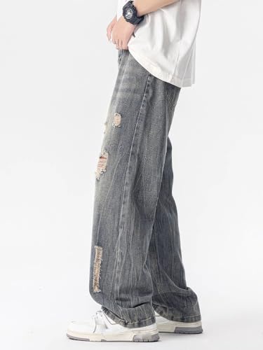 Men's American Vintage Jeans Summer Straight Loose Wide-Leg Casual Pants3