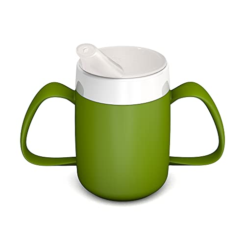 Ornamin 2-Henkel Trinkbecher Grün mit Schnabelaufsatz