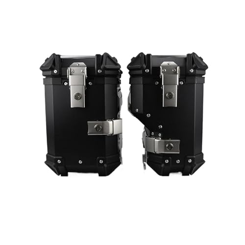 Bolsa de Moto Caja Lateral De Aluminio para Motocicleta De 35L/38L Universal para Sillín De Motocicleta Lateral Derecho Oculta Guardar Equipaje Mochila para Motocicleta(35L Black (1 Pair))