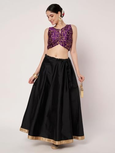 Image of studio rasa Women's Dupion Hand Block Printed Readymade Top for Festive Wedding Party