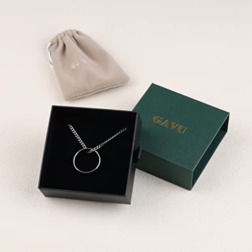 Gavu Tungsten Steel Ring Shape Pendant Necklace 24" #TOP6