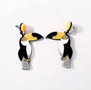 Tropen Tukan! XXL gro&szlig;e Acryl Vogel Ohrh&auml;nger, Ohrringe mit Ohrsteckern | Schmuck-Mode