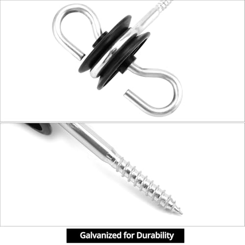 QWORK® 20 Stück Ringisolatoren Doppelhaken für Elektrische Zäune, Doppelhaken Torgriffisolatoren, Weidezaun Ringisolatoren, für Seile, Drähte und Litzen.