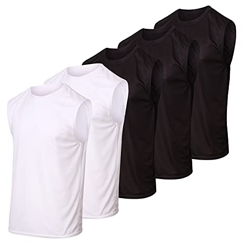 Men's Mesh Tank Top Quick Wicking Jersey Sleeveless Muscle Active Performance Sport Basketball Beach Gym Workout Running Training Fitness Athletic Bodybuilding Undershirt Breathable,Set 3-L
