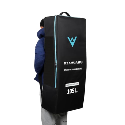 SOUUXIU 125L/105L Inflatable Paddleboard Backpack Oxford Cloth Waterproof Tear-Resistant SUP Surfboard Backpack Stand-up Paddleboard Bag for Surfing Kayaking Beach