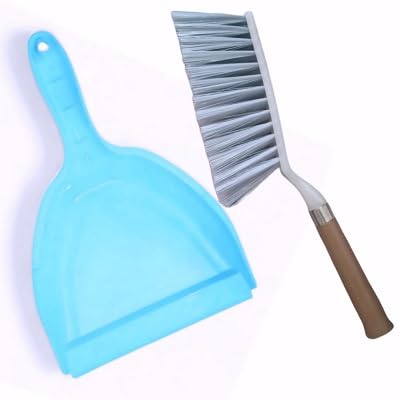 Carpet Cleaning Brush and Plastic Dustpan Set for Home & Kitchen | Long Handle Wide Blade Scoop Garbage Picker | Soft Bristles Upholstery Cleaner for Cushion, Car Interior, Curtains & Mats-image-30