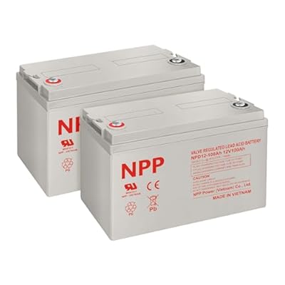 NPP NPD12-100Ah(T16A, 2Pcs) 12 Volt 12V 100Ah Deep Cycle AGM SLA Battery, 1200+ Deep Cycle 100amp Battery,for Most Home Appliances, RV, Camping, Cabin, Marine, UPS, Trolling Motor and Off-Grid System